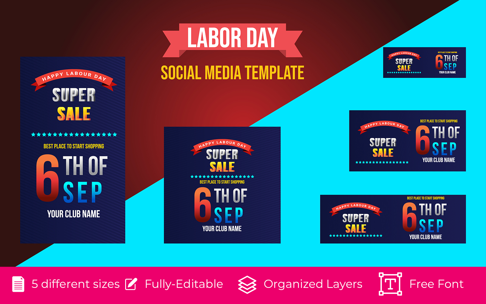 Web Social Media Banner Design Labor Day