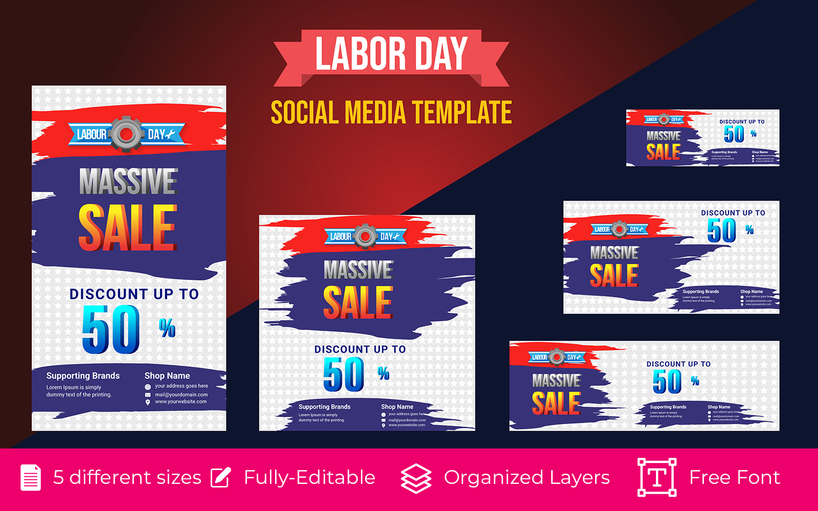 Social Media Banner design for Happy Labor Day