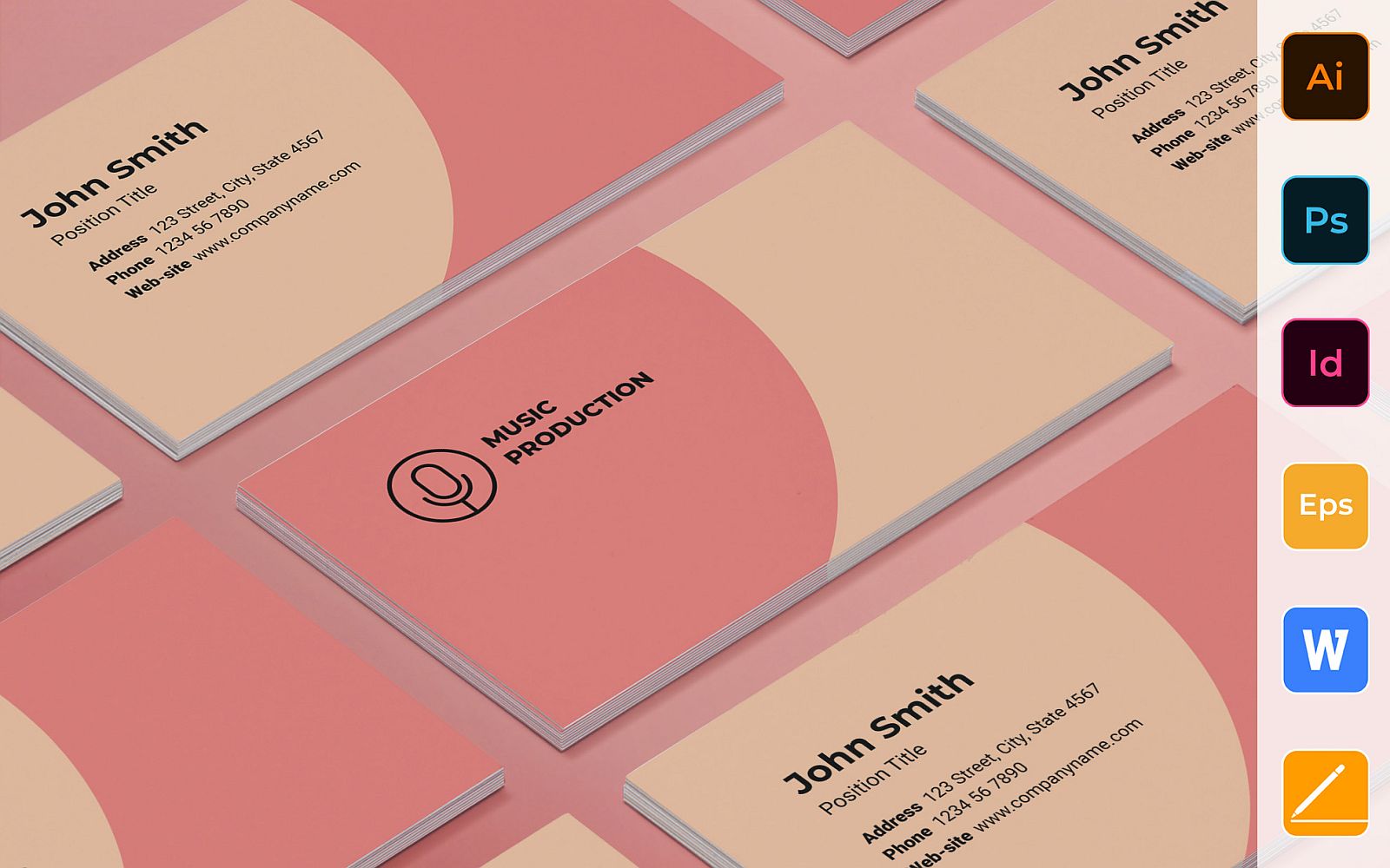 Professional Music Production Business Card Template