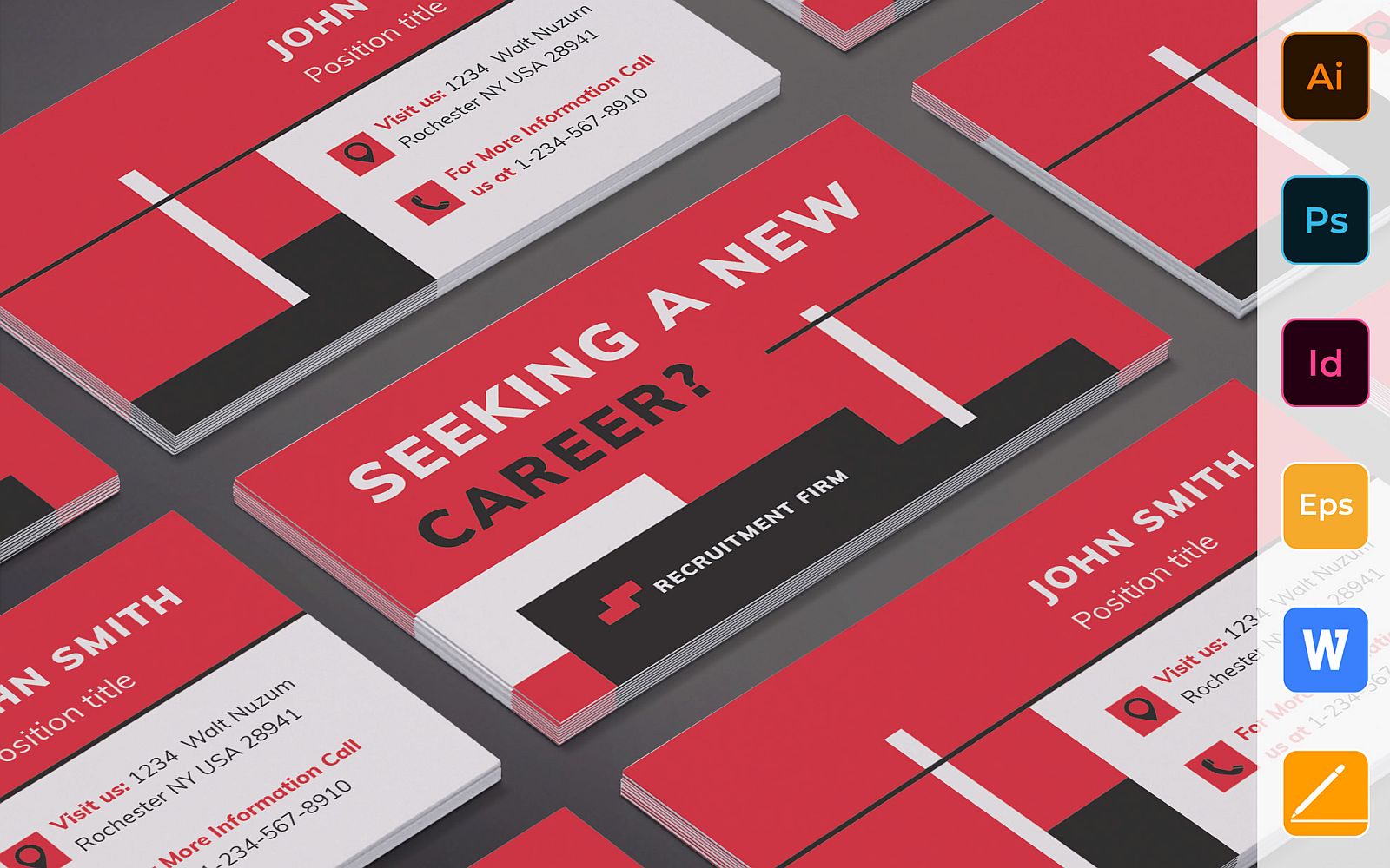 Professional Recruitment Firm Business Card Template