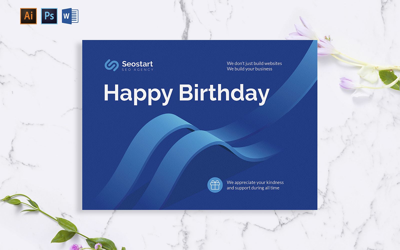 Creative SEO Agency Greeting Card Corporate identity template