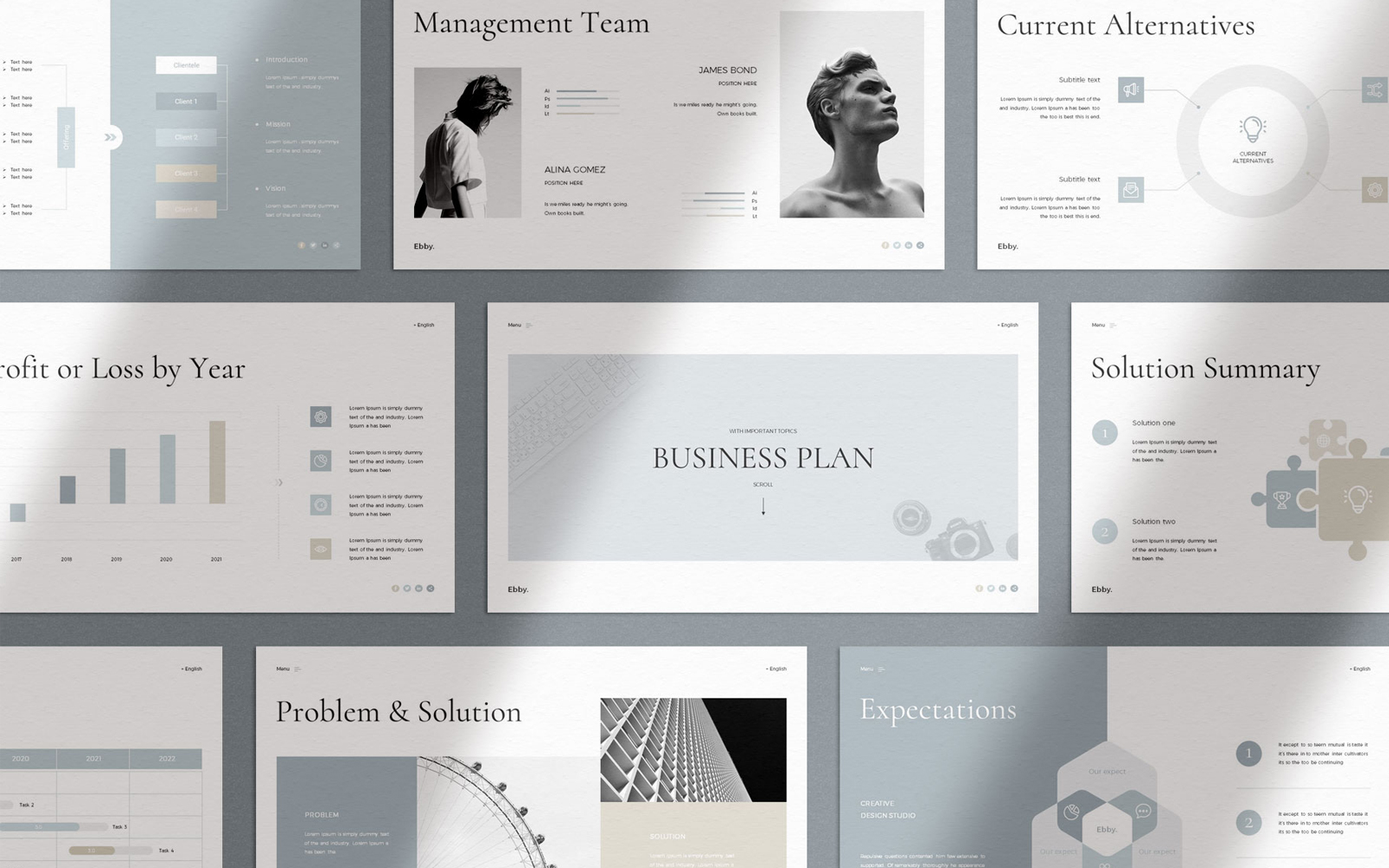Ebby - Business Plan PowerPoint Template