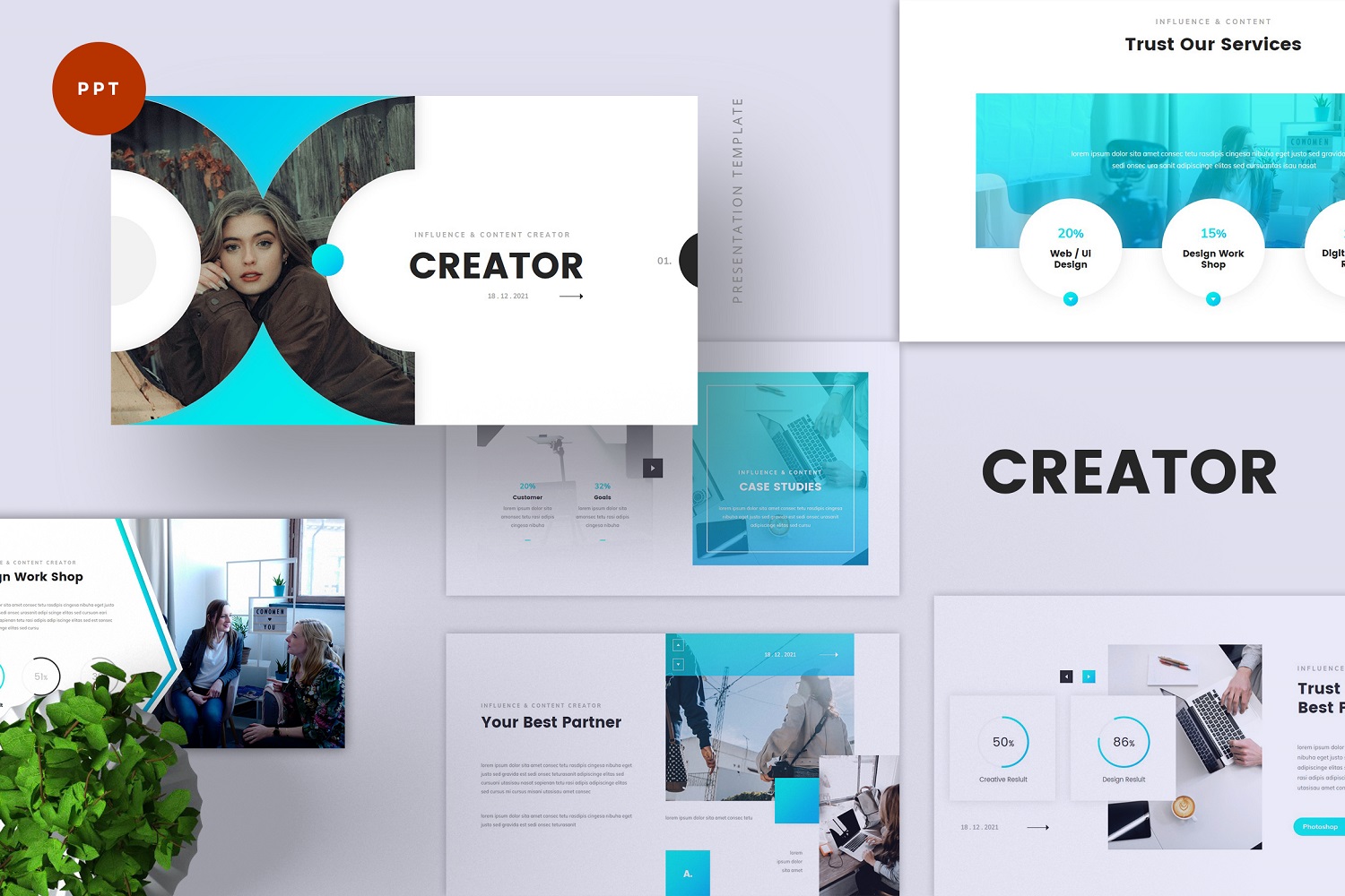 Creator - Influencer & Content Creator PowerPoint Template