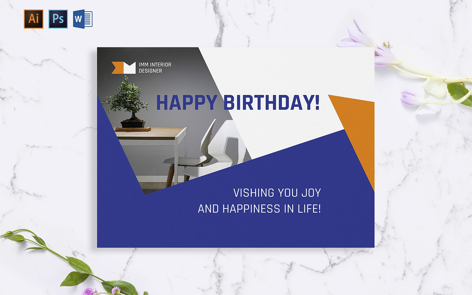 Creative Interior Design Greeting Card Template