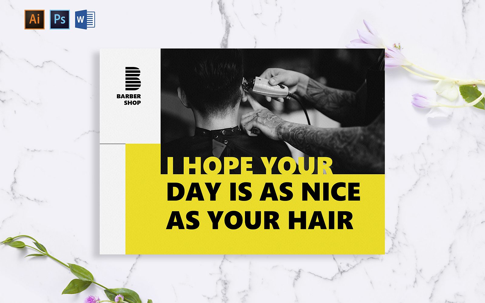 Creative Barbershop Greeting Card Template