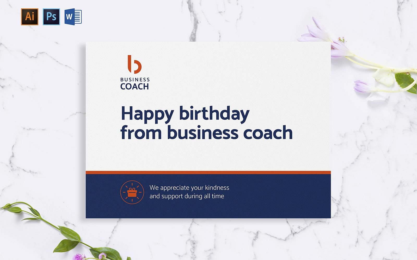 Creative Business Coach Greeting Card Corporate identity template