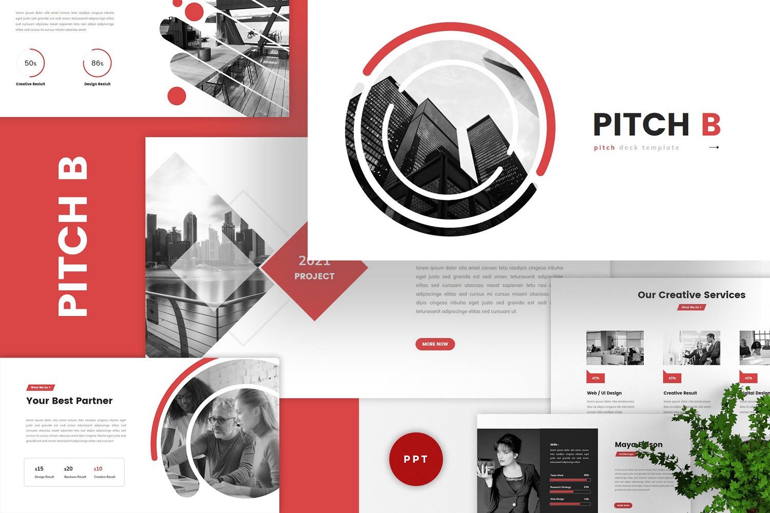 Pitch B - Pitch Deck & Business PowerPoint Template