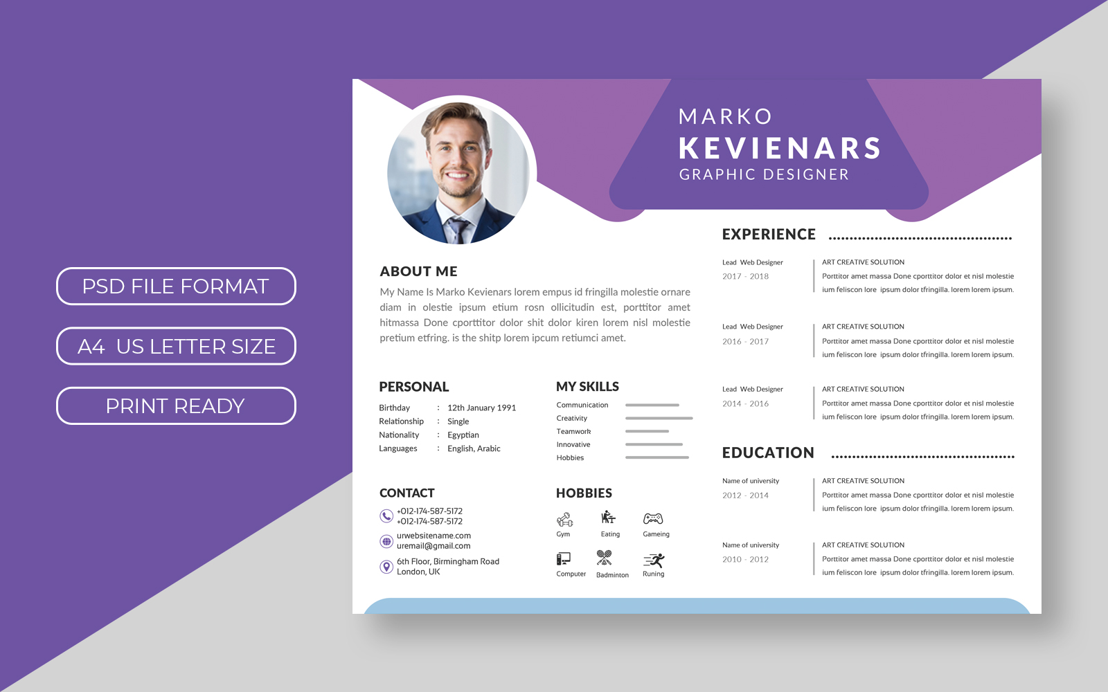 Elegant Resume Template theme