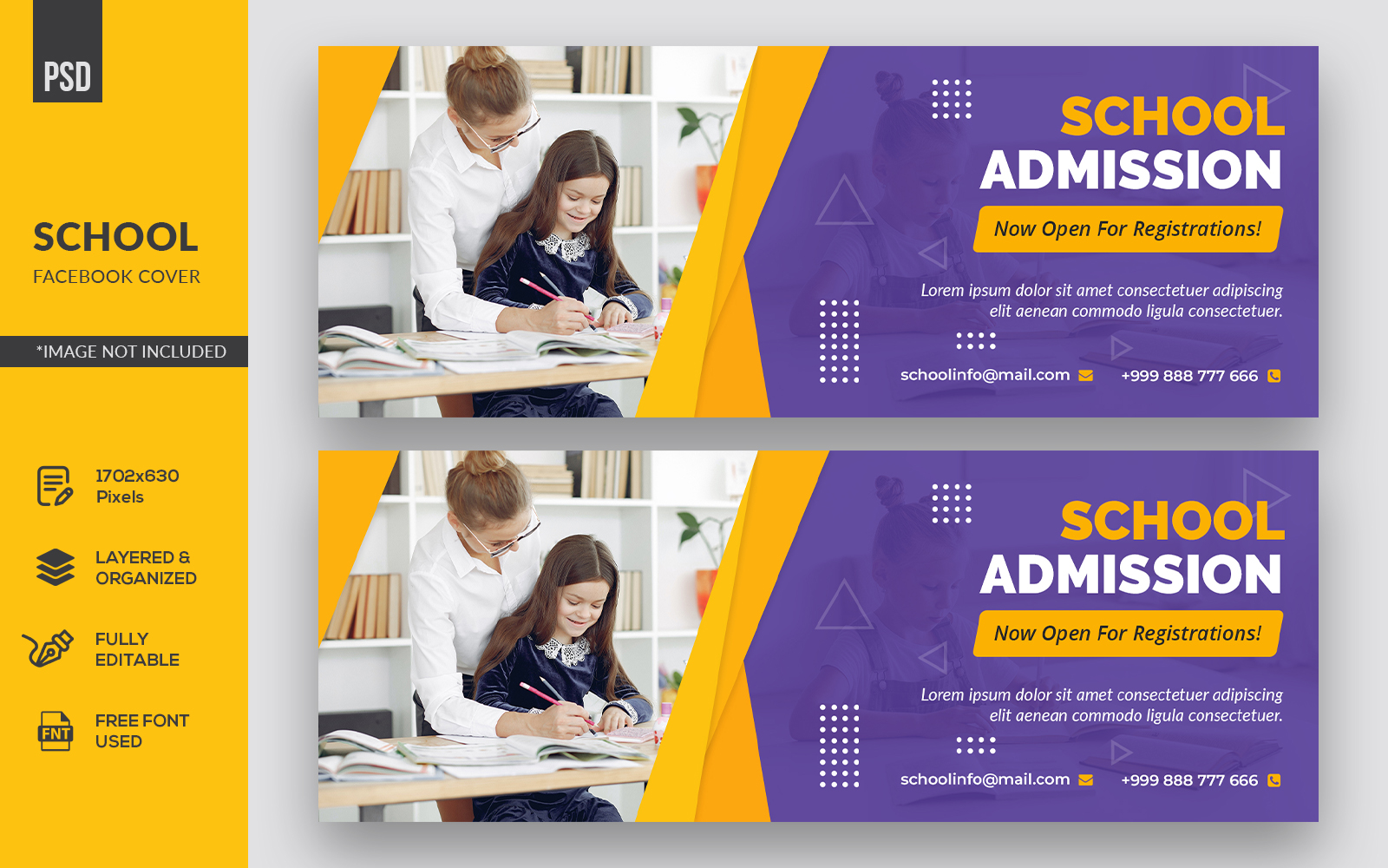 Modern Banner School Timeline Facebook Cover Social Media