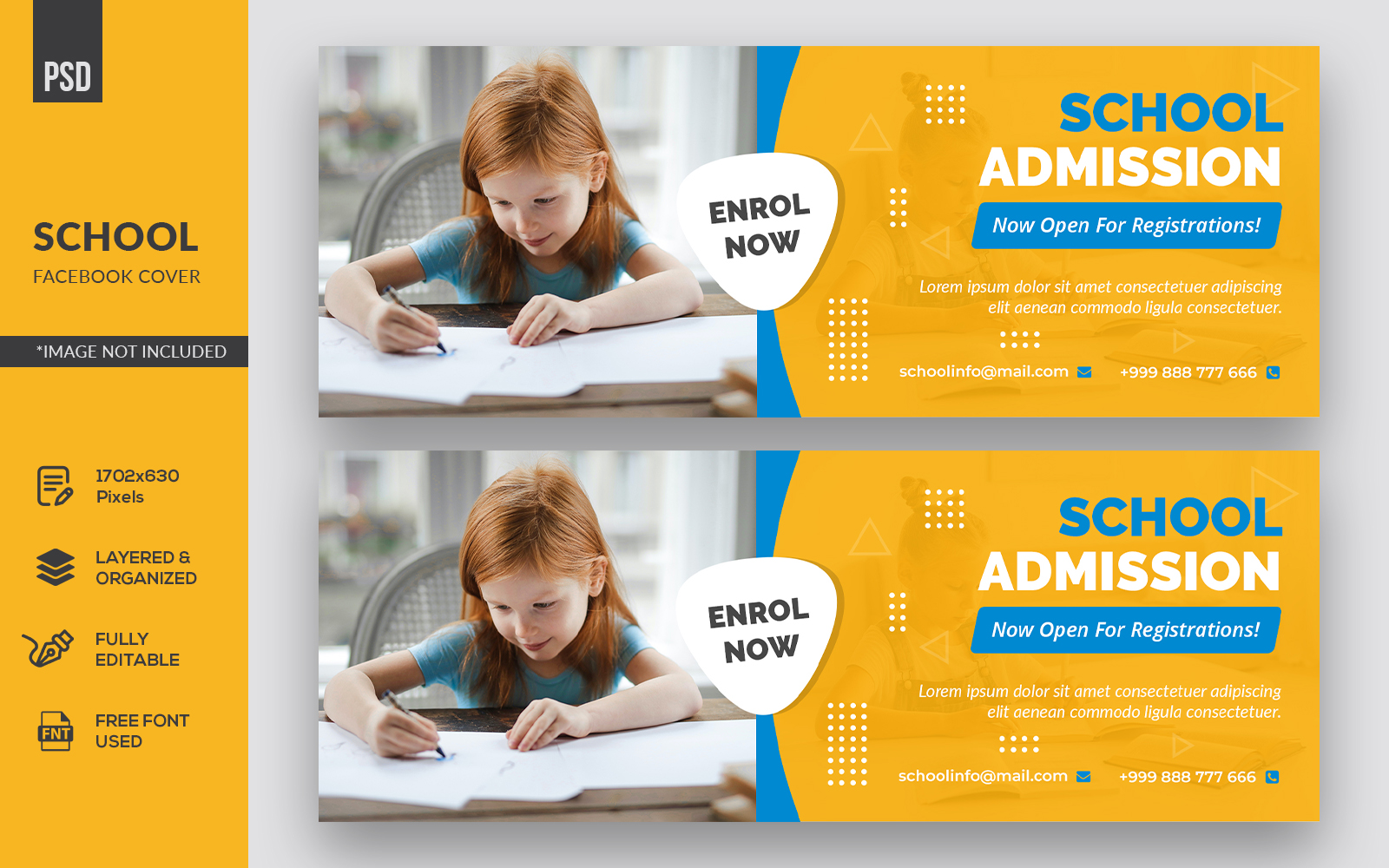 Modern Banner School Facebook Timeline Cover Social Media