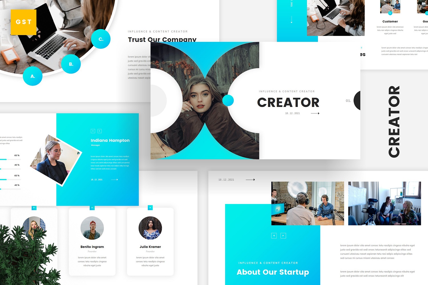 Creator - Influencer & Content Creator Google Slides Template