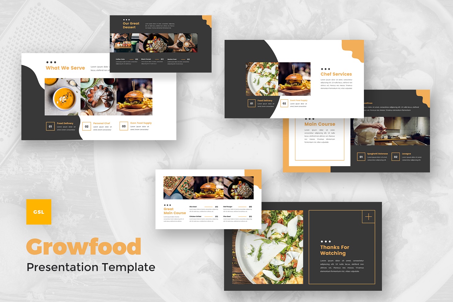 Growfood - Food & Beverages Google Slides Template