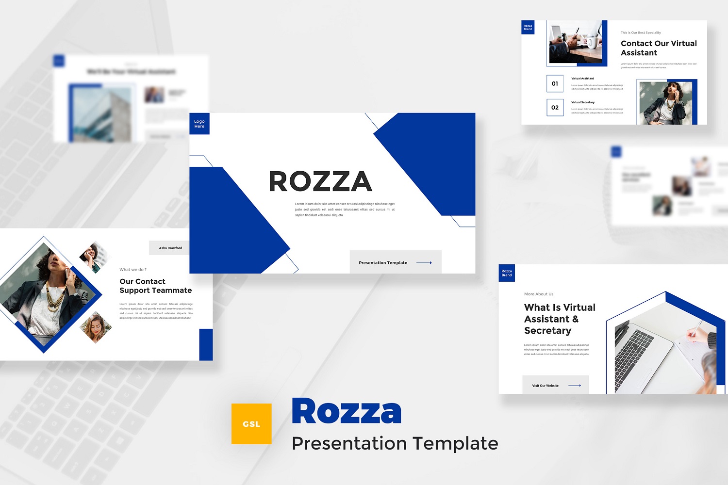 Rozza - Virtual Assistent & Secretary Google Slides Template