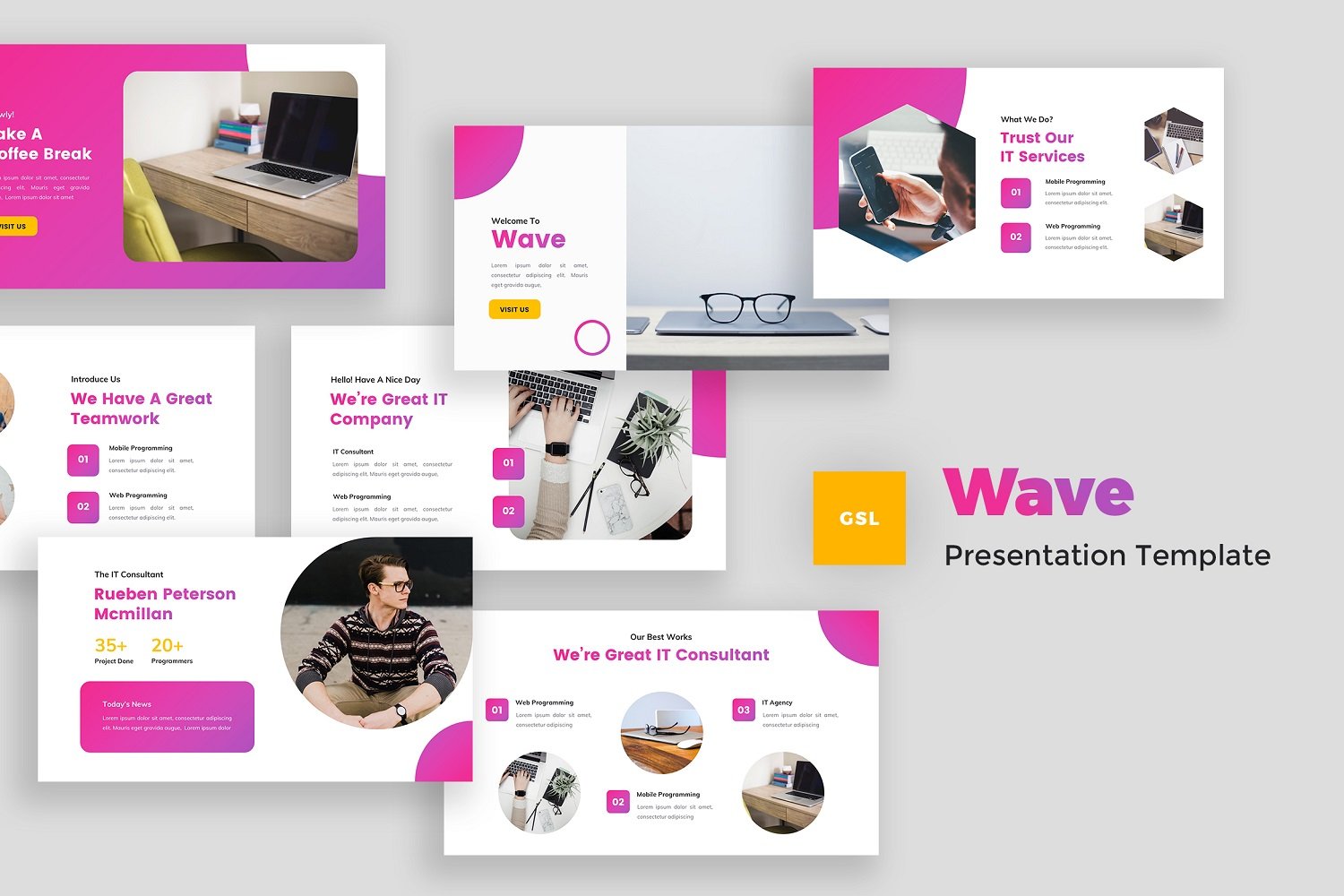 Wave - IT Solutions & Services Google Slides Template