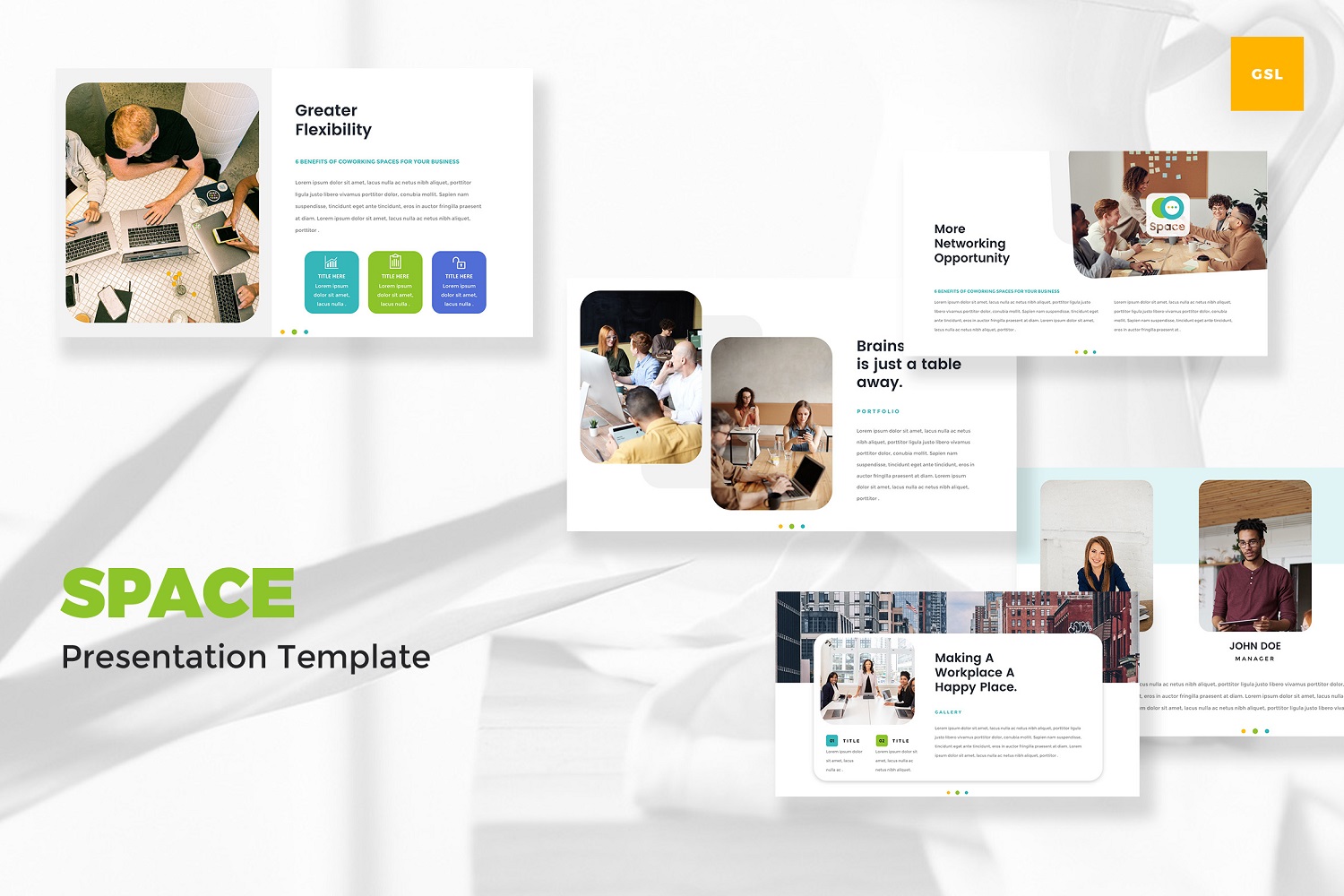 Space - Coworking & Office Space Google Slides Template