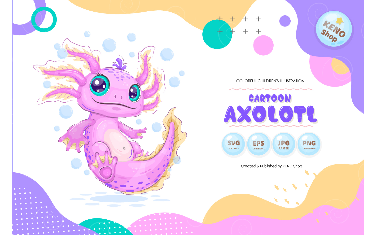 Cute Сartoon Axolotl Vectors
