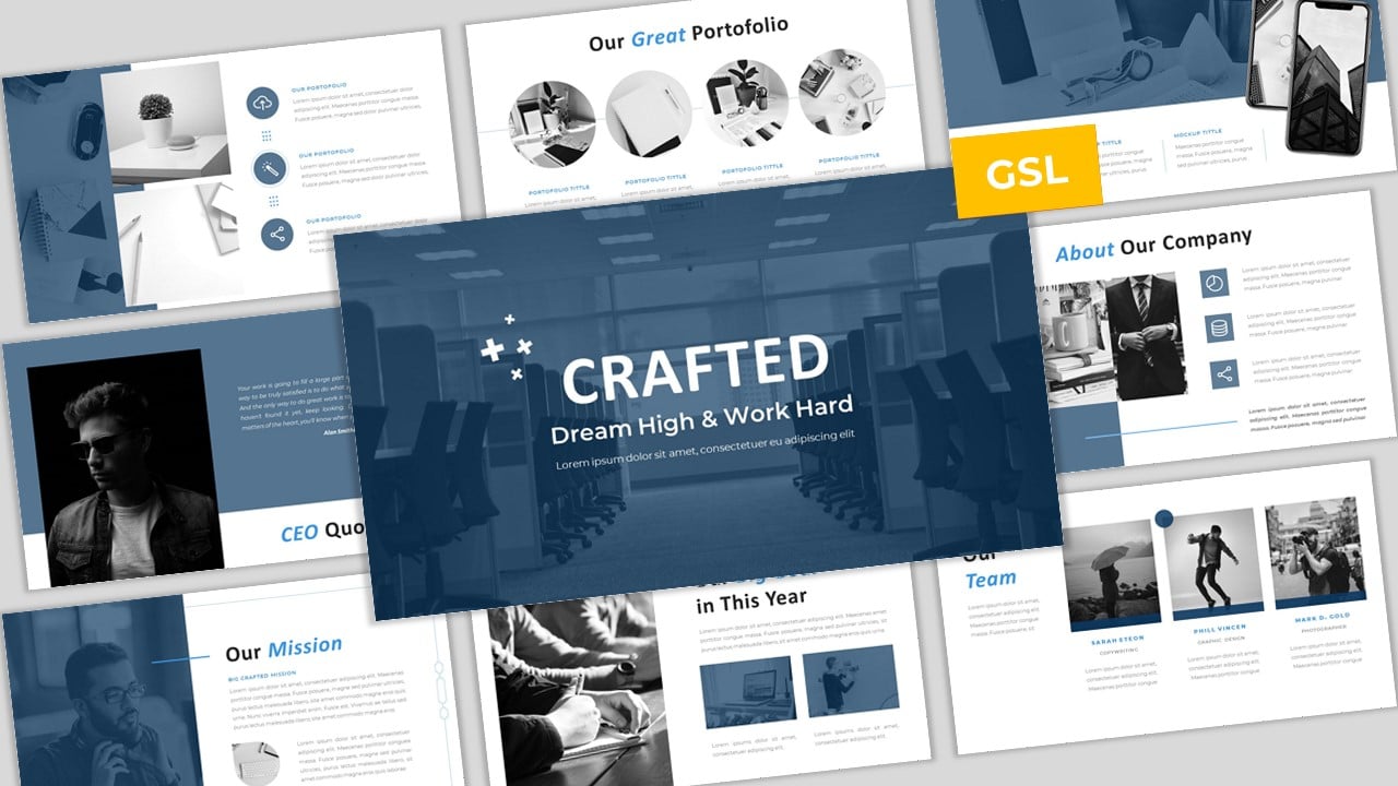 Crafted - Creative & Elegant Business Google Slides Template