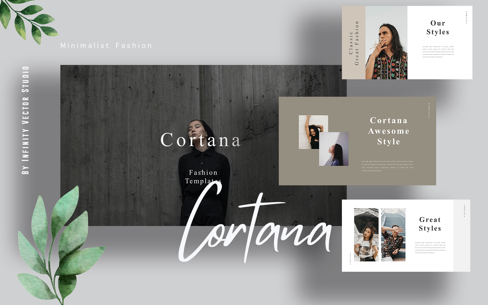 Cortana Minimal Fashion Google Slides