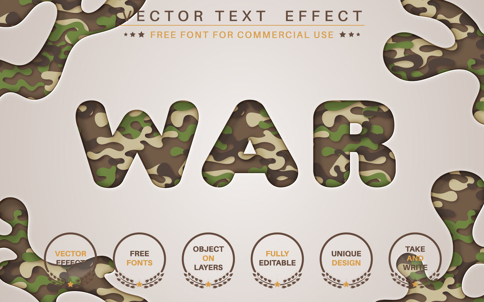 Military - Editable Text Effect,  Font Style Illustration
