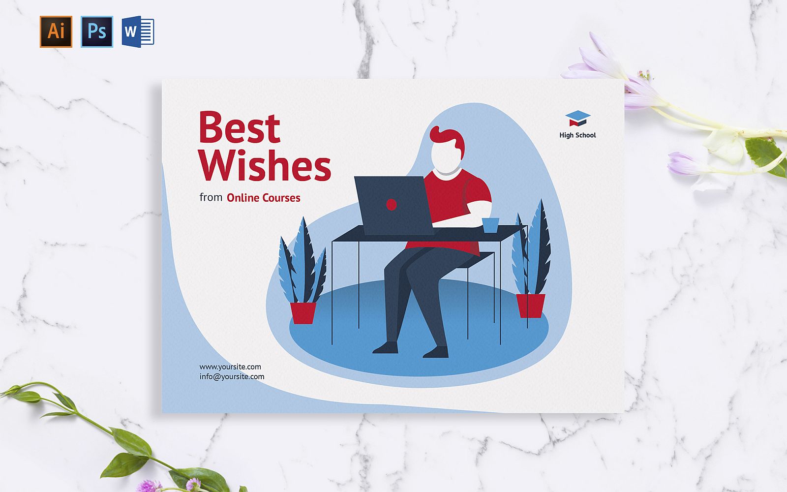 Creative Online Courses Greeting Card Corporate identity template