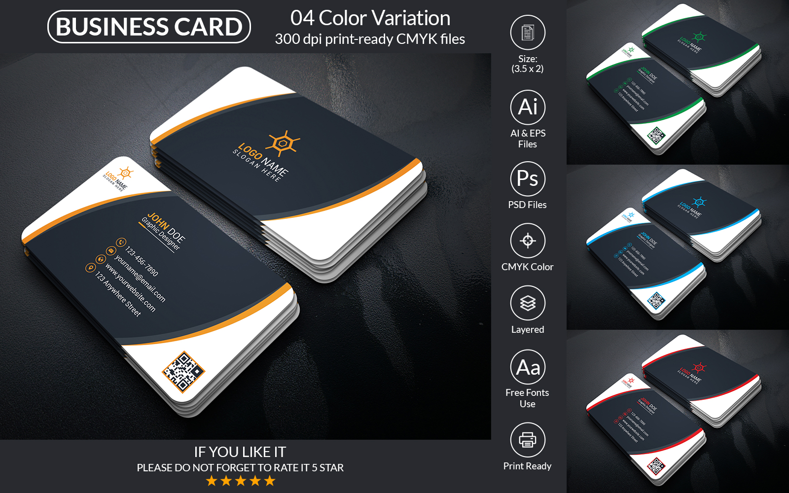 Creative Business Card Design Template With Vector