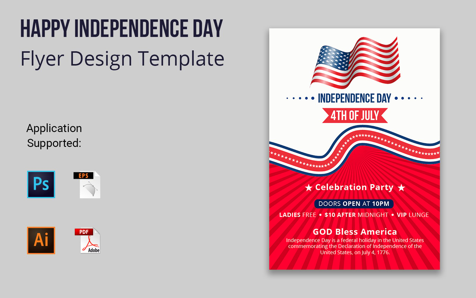 Greeting USA Independence Day Brochure Design Corporate identity template