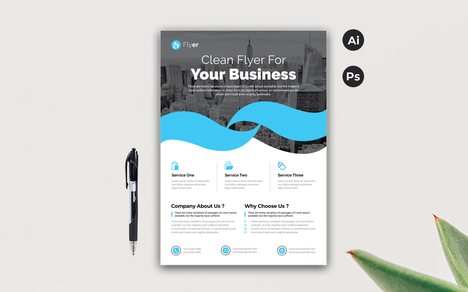 Clean Business Flyer Corporate identity template