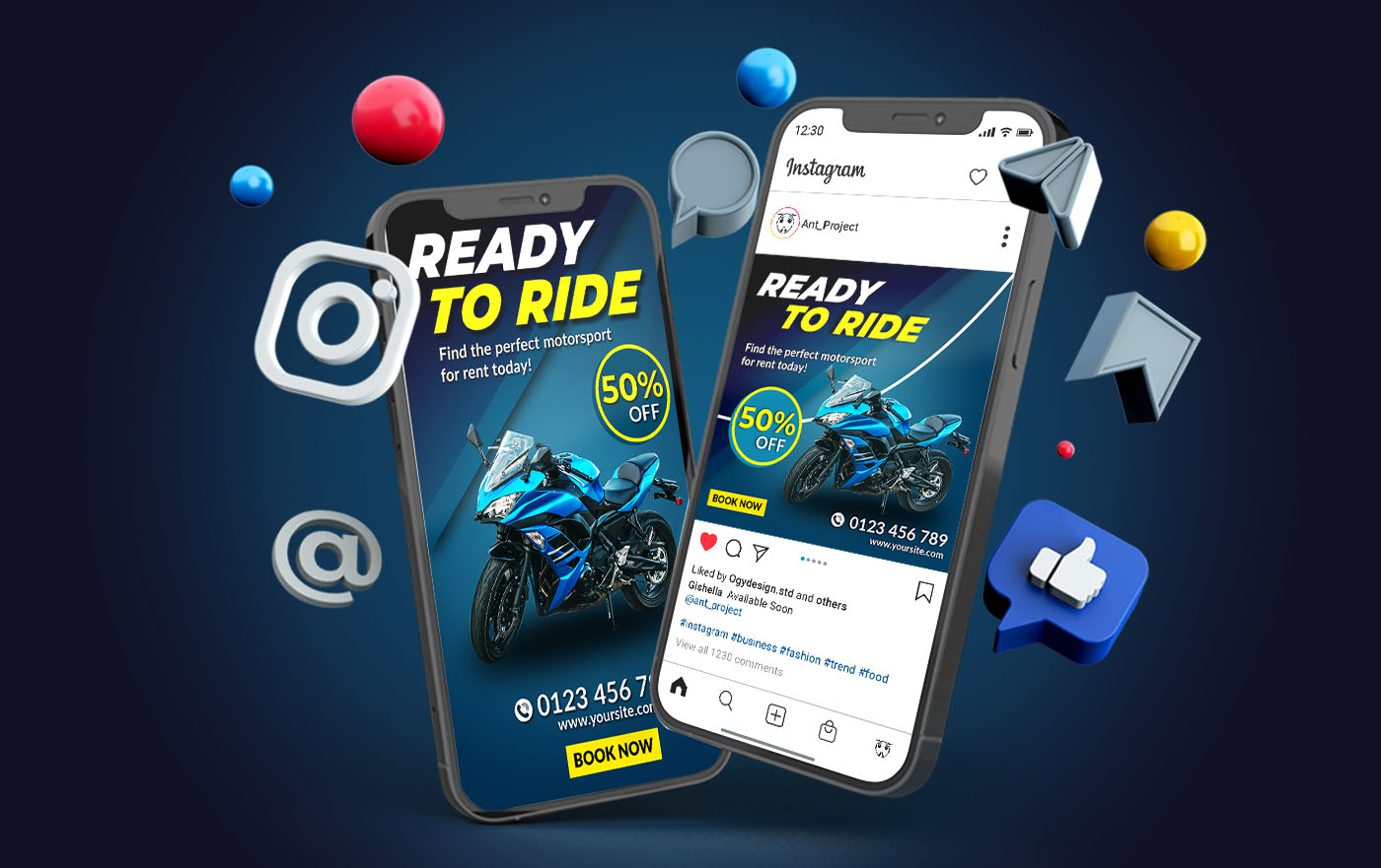 Ready to Ride Instagram Post and Story Social Media