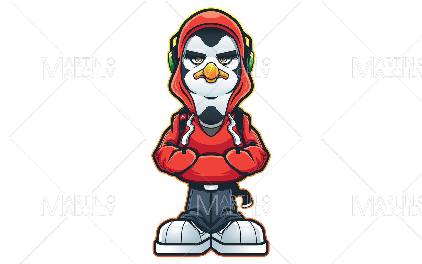 Cool Penguin Swag Illustration