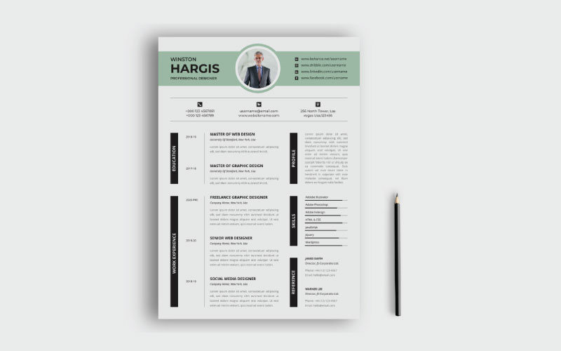 Winston Hargis Resume/CV Design Printable Resume Templates