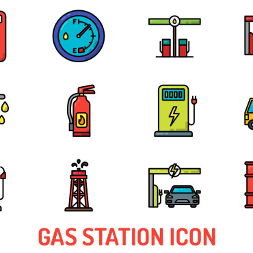 Gas Station Icon Sets 177520