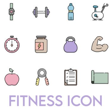 Fitness Gym Icon Sets 177523