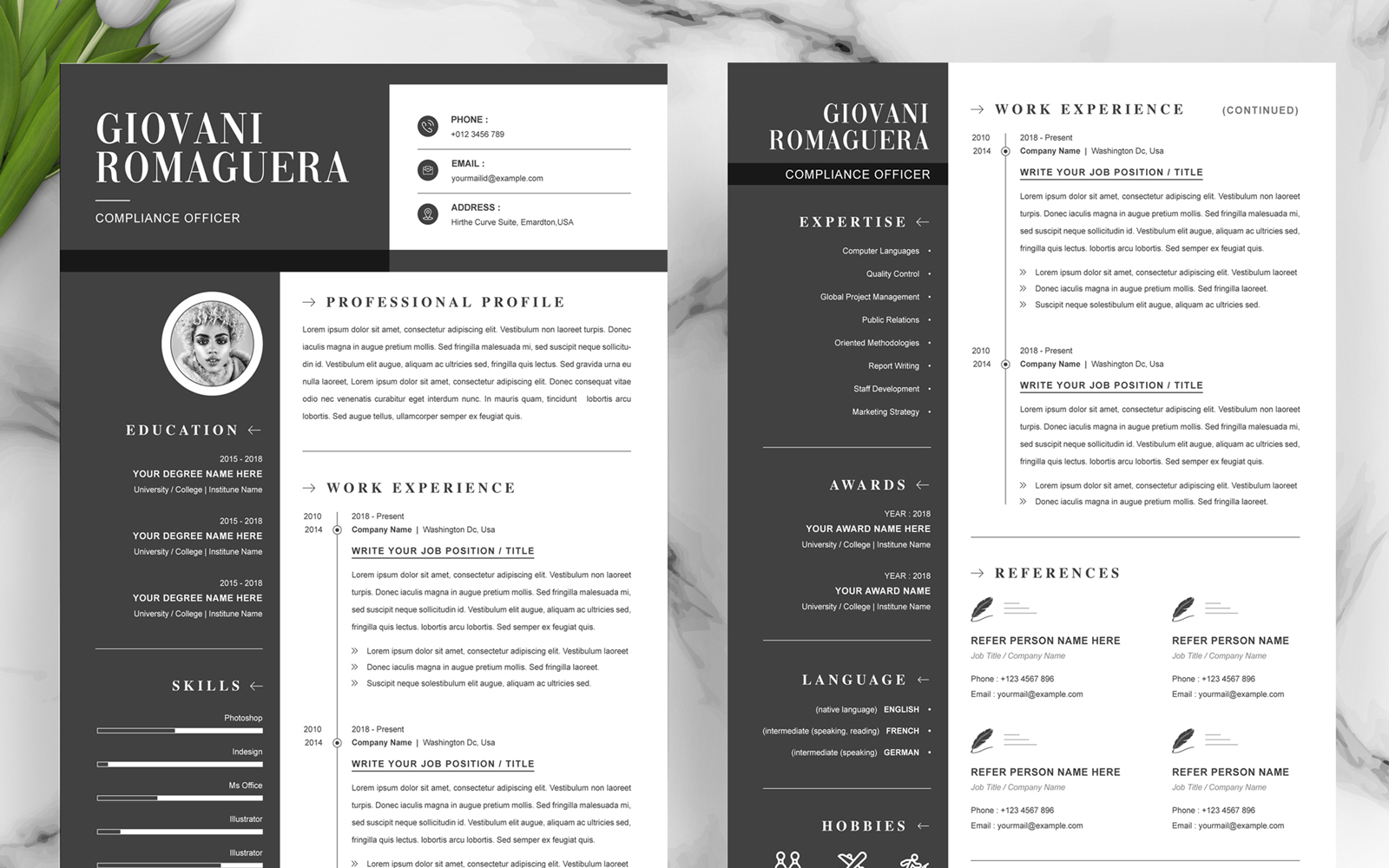 Giovani / Printable Resume Templates