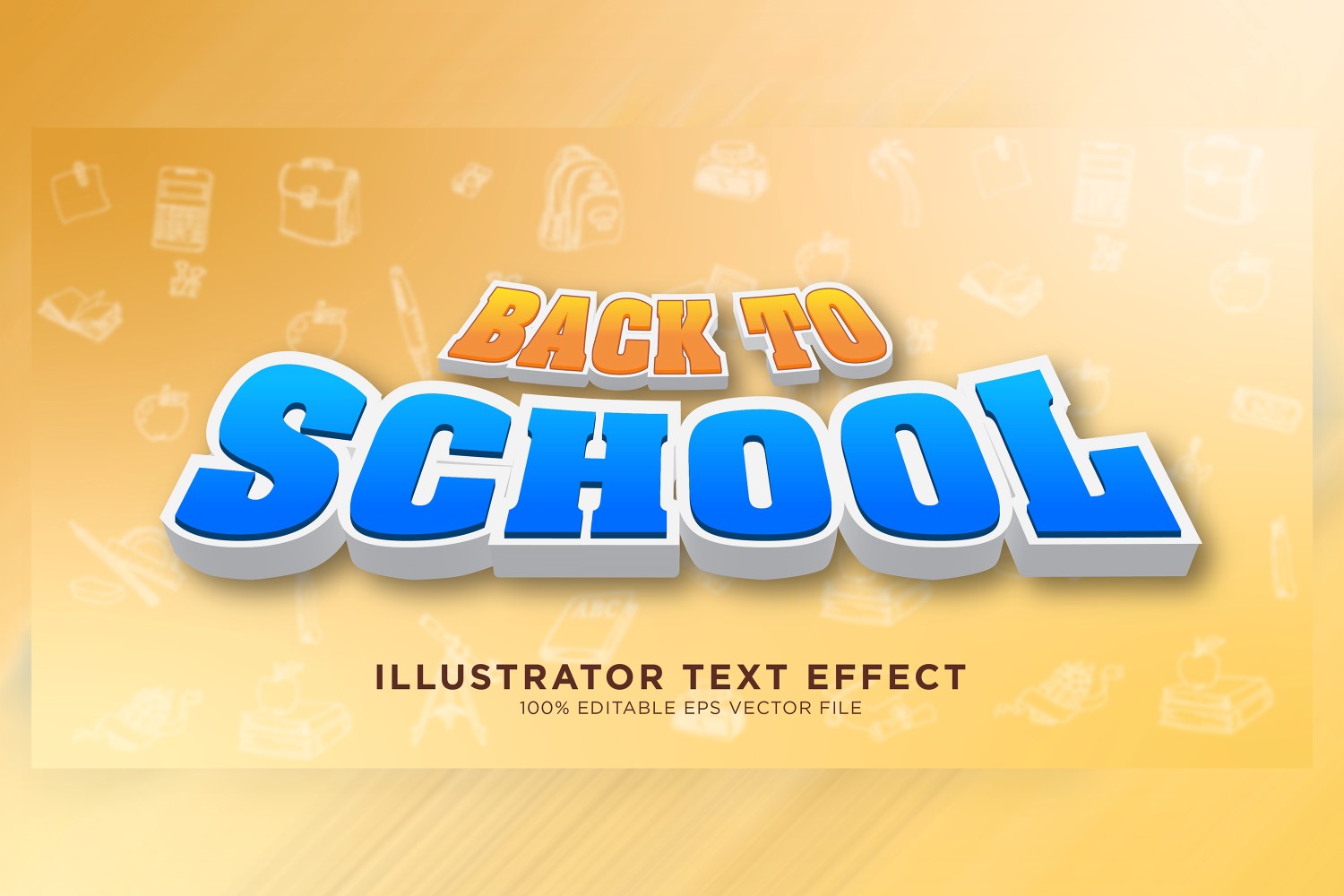 Back To School Illustrator Text Effect Illustration