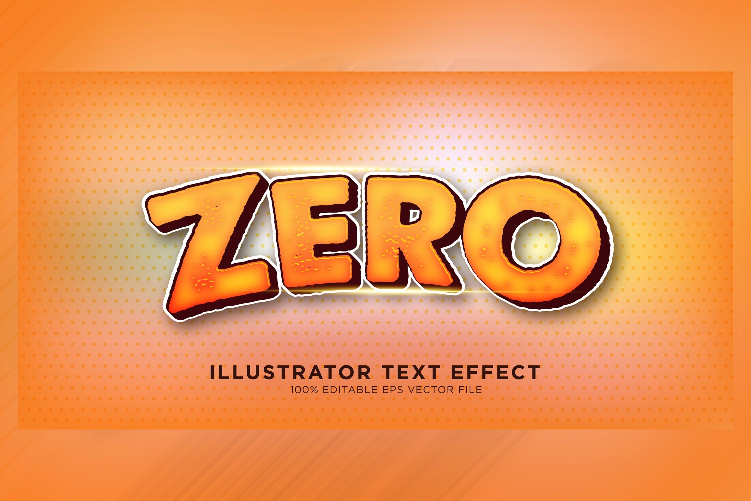 Zero Illustrator Text Effect Illustration