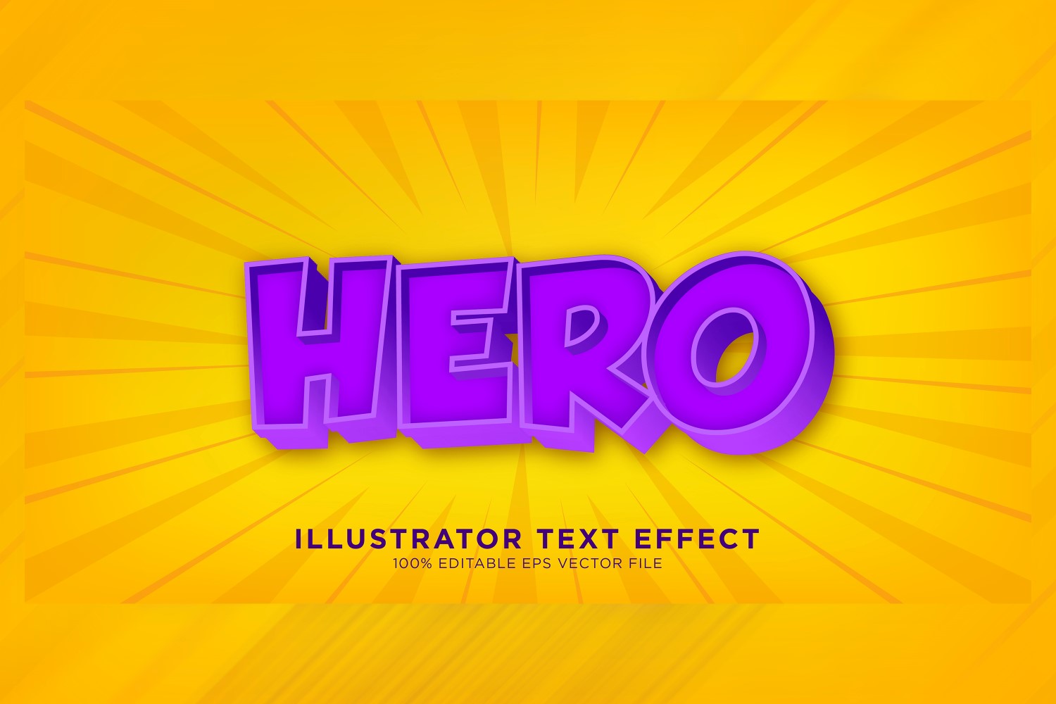 Hero Illustrator Text Effect Illustration