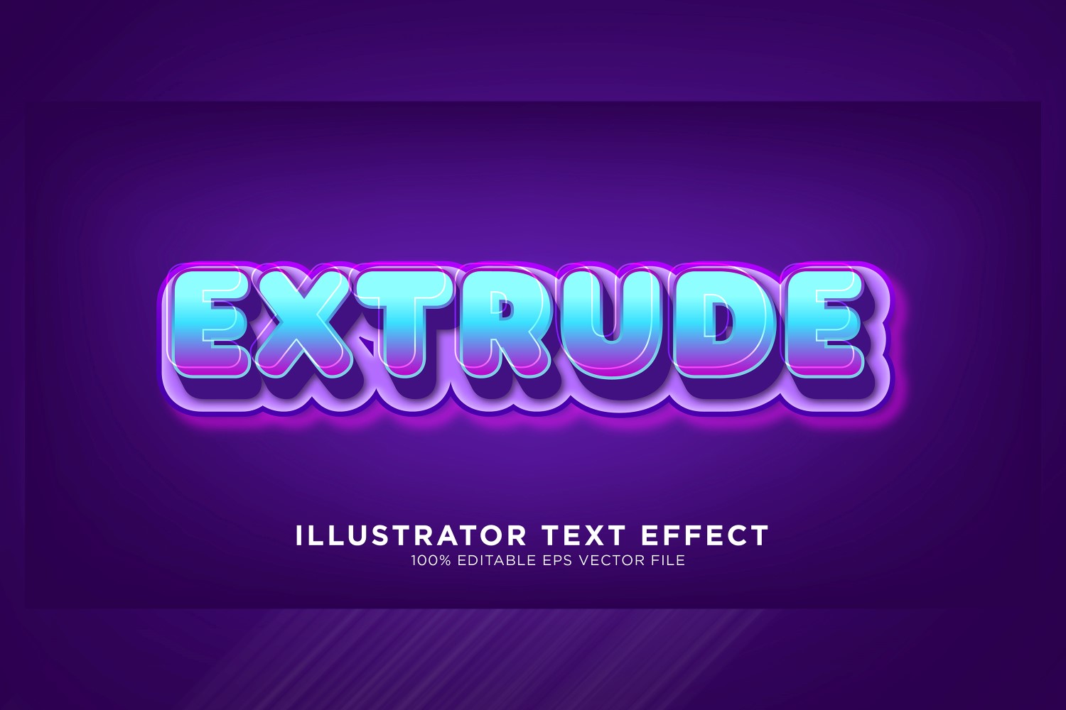 Extrude Illustrator Text Effect Illustration