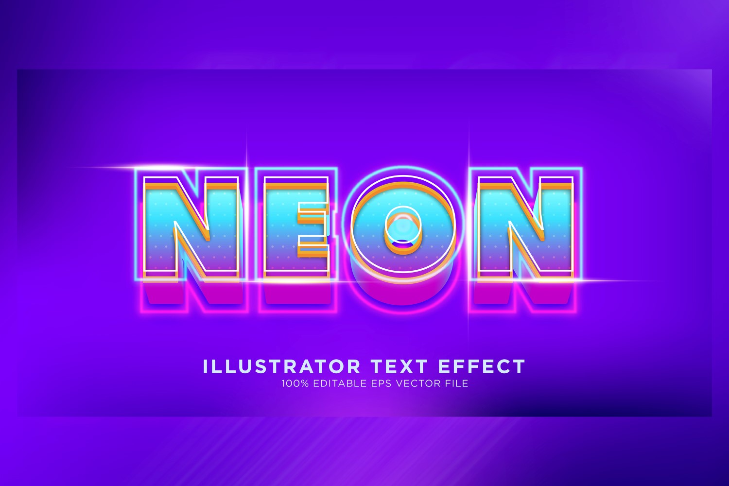 Neon Illustrator Text Effect Illustration