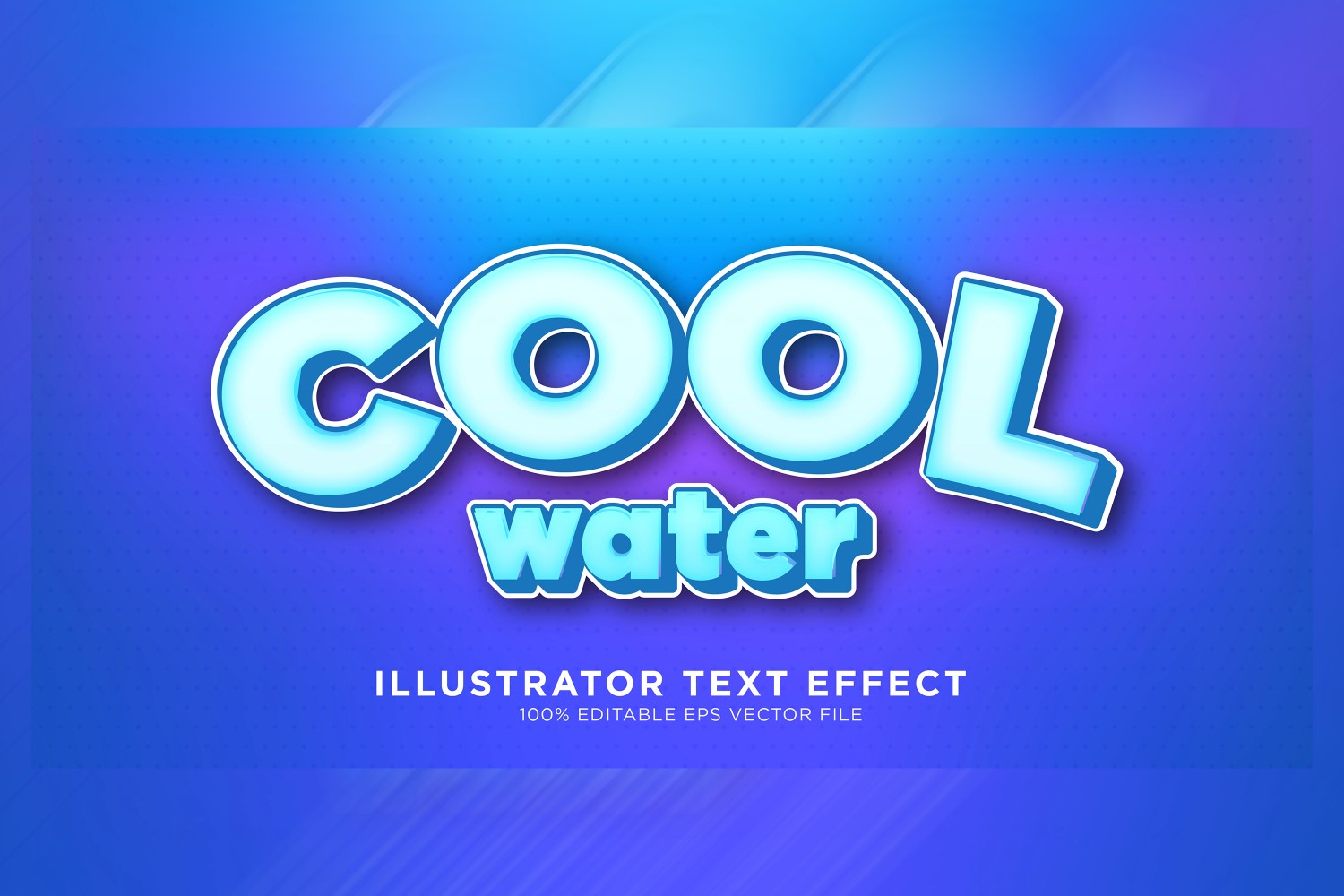 Cool Water Illustrator Text Effect Illustration