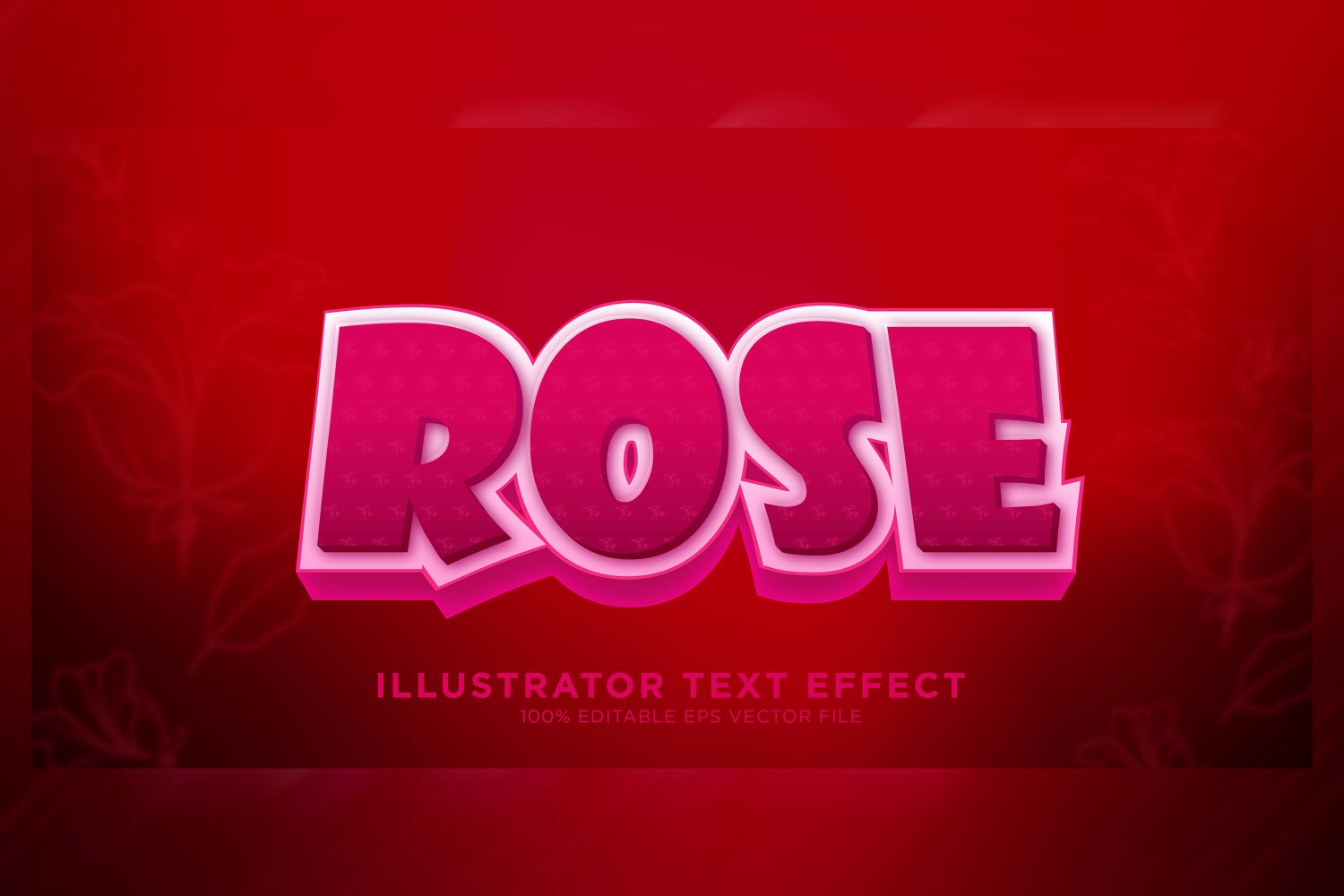 Rose Illustrator Text Effect Illustration