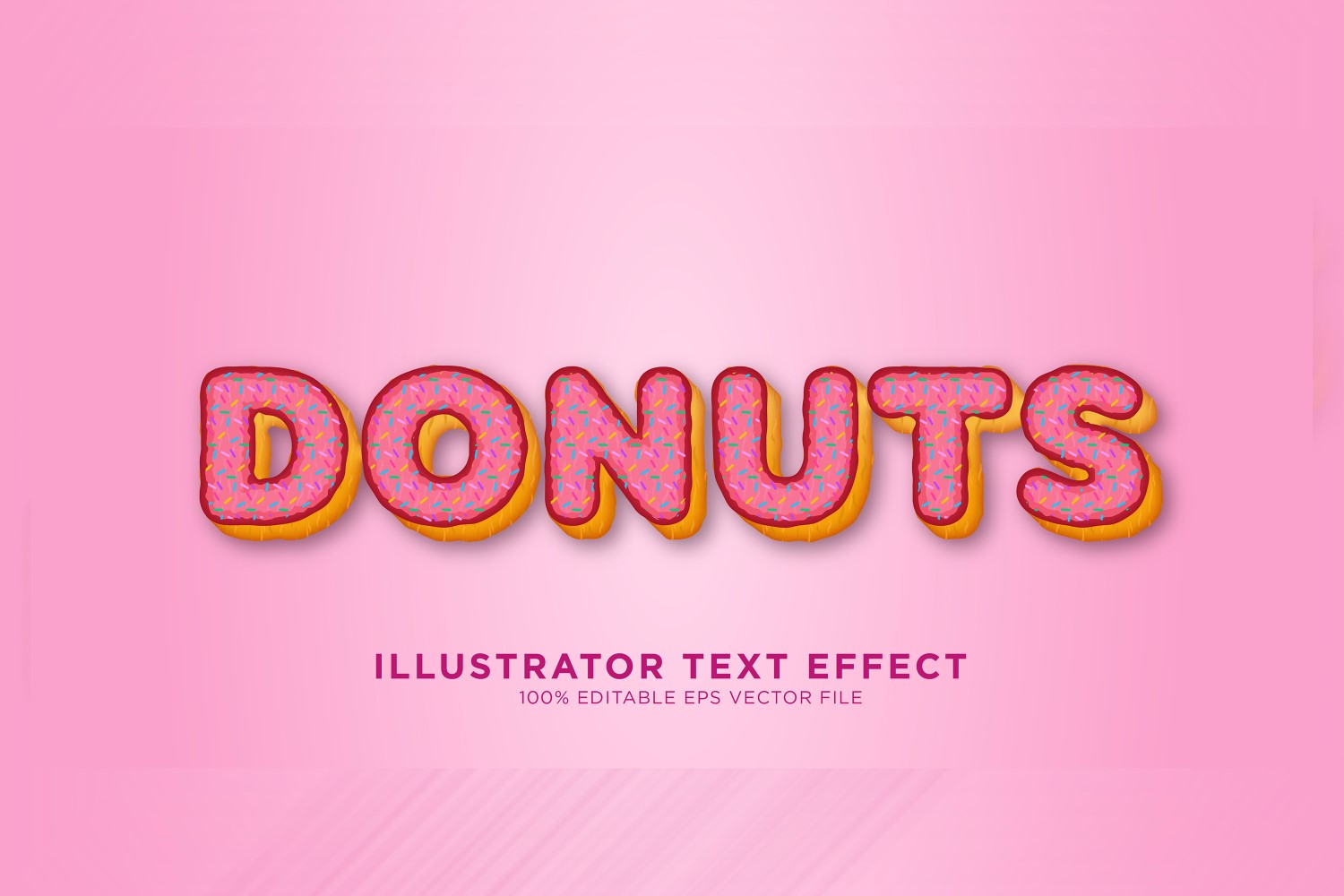 Donuts illustrator Text Effect Illustration