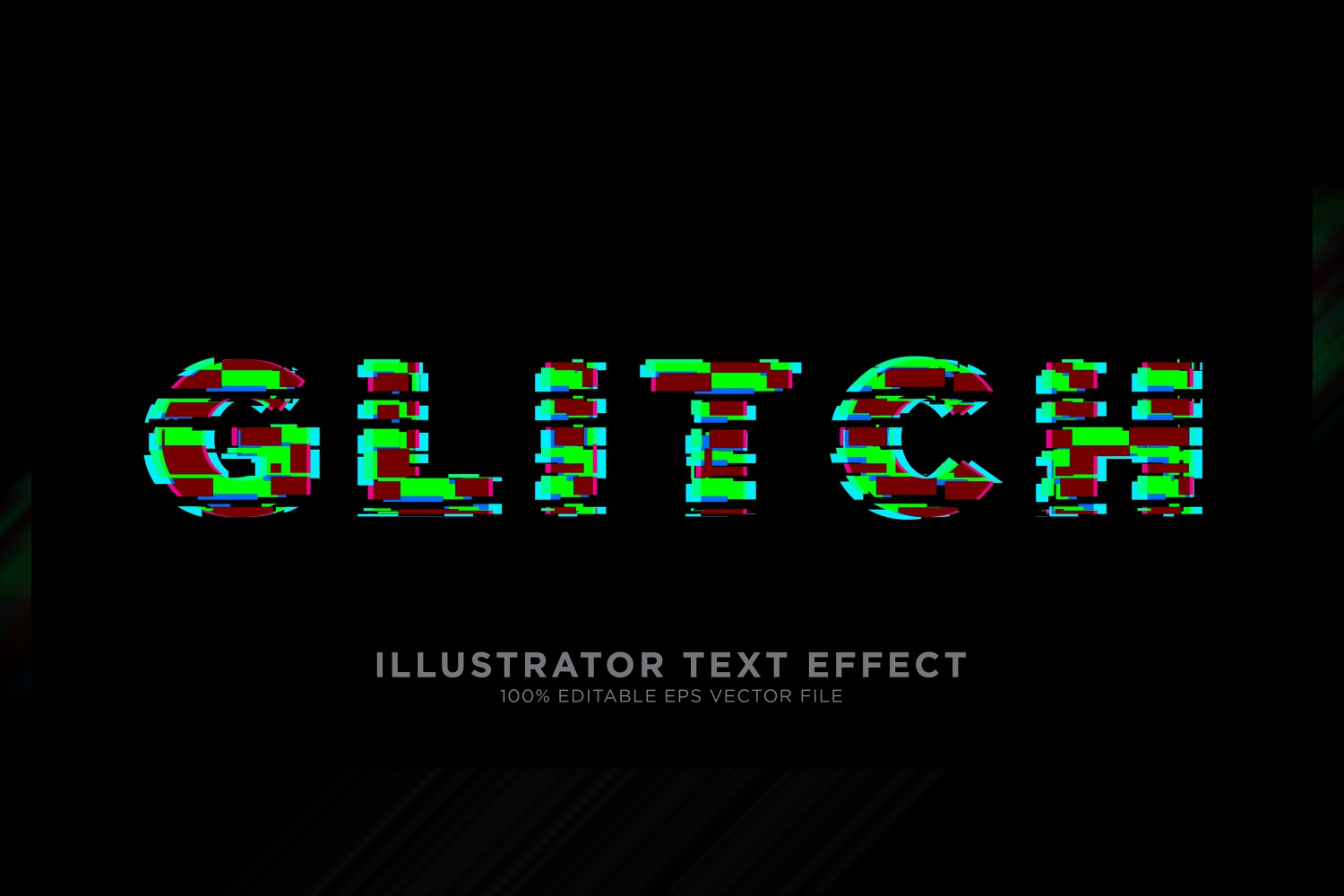 Glitch illustrator Text Effect Illustration