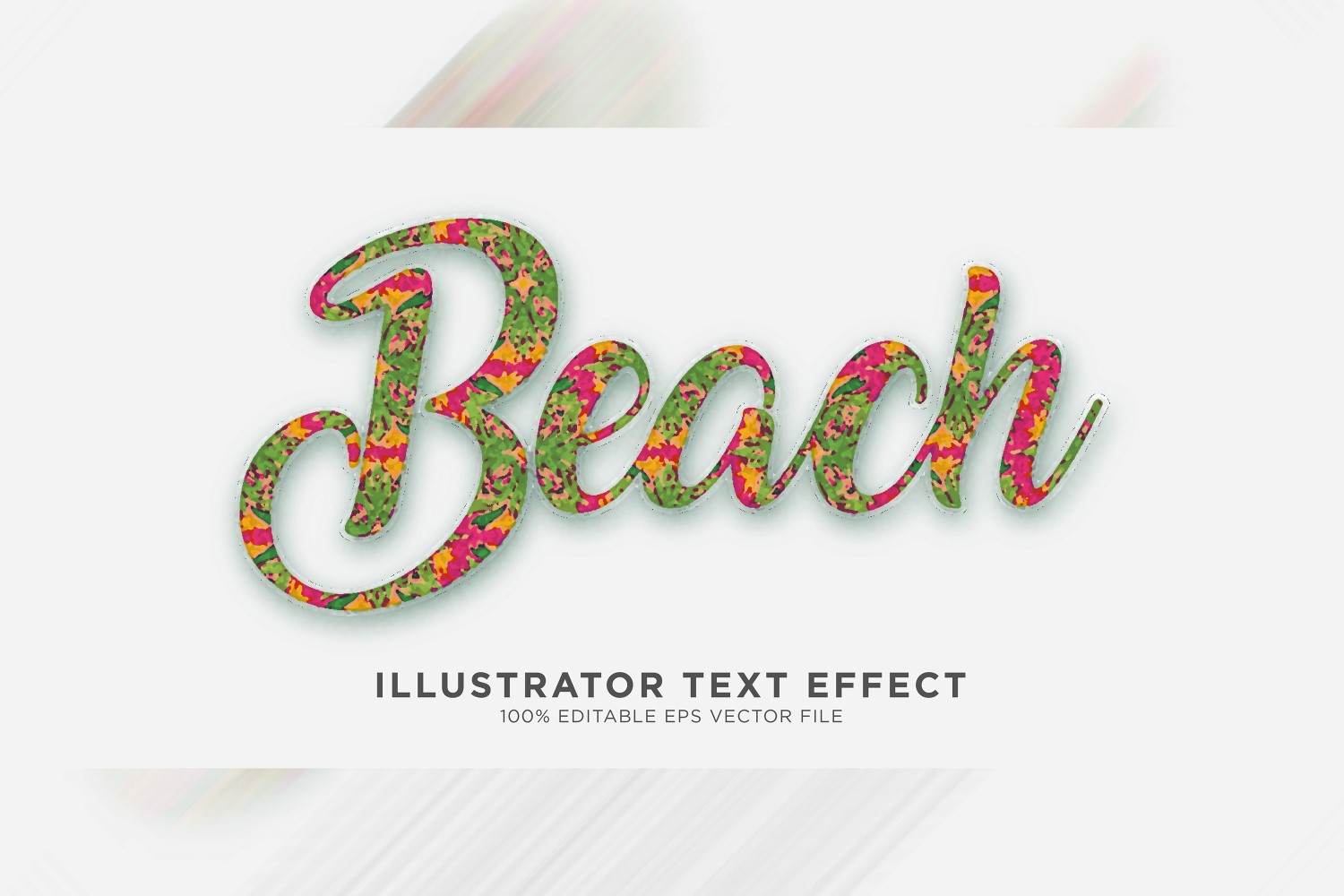 Beach illustrator Text Effect Illustration