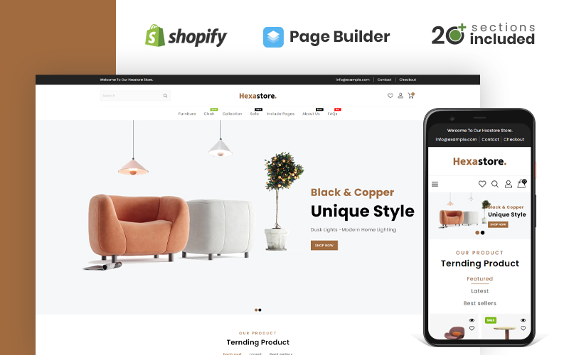 Hexastore Wood And Furniture Store Shopify Theme