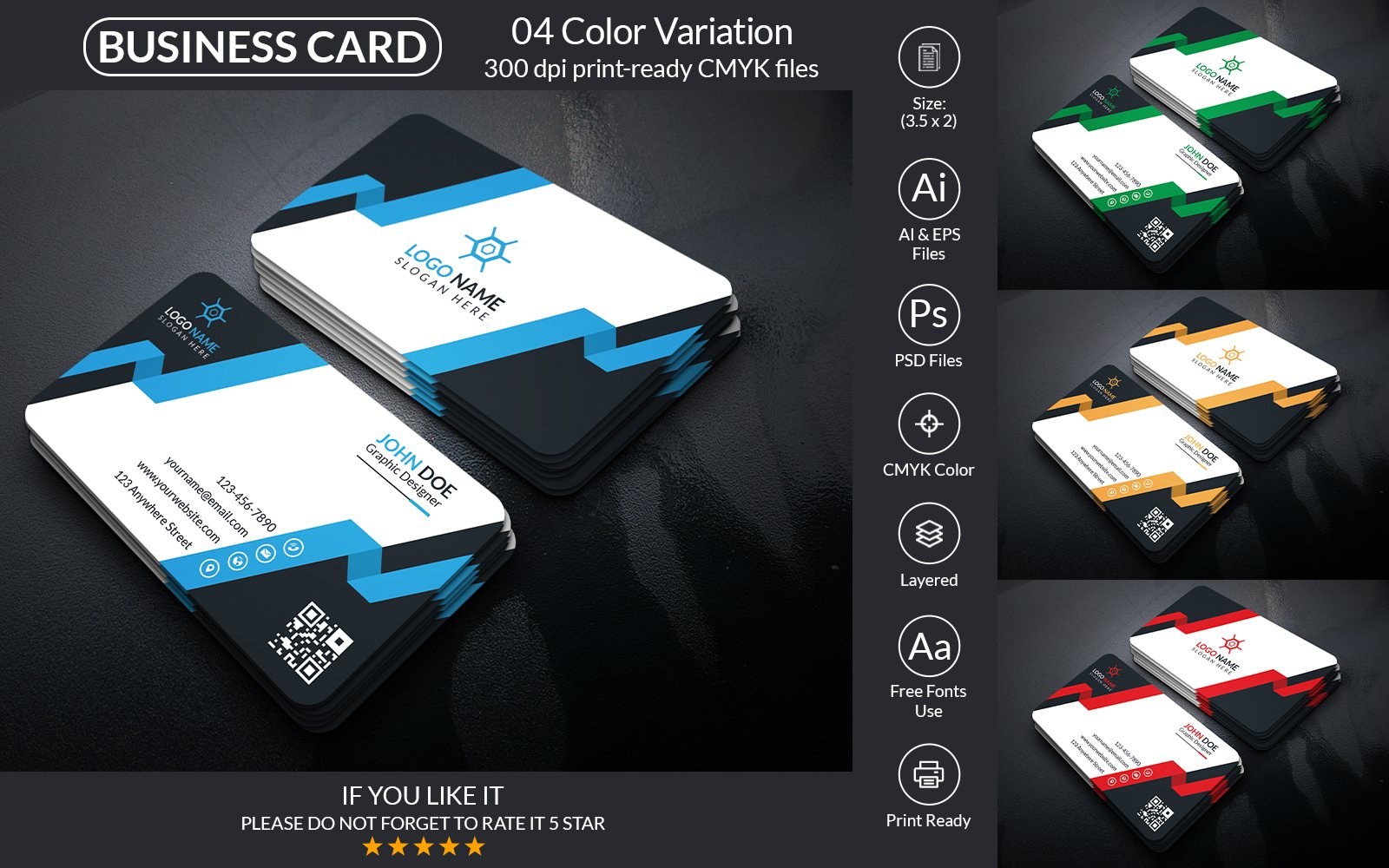 Creative Business Card Design Corporate identity template