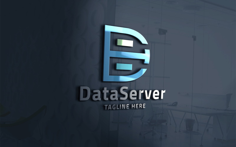 Data Server Letter D Pro Logo template