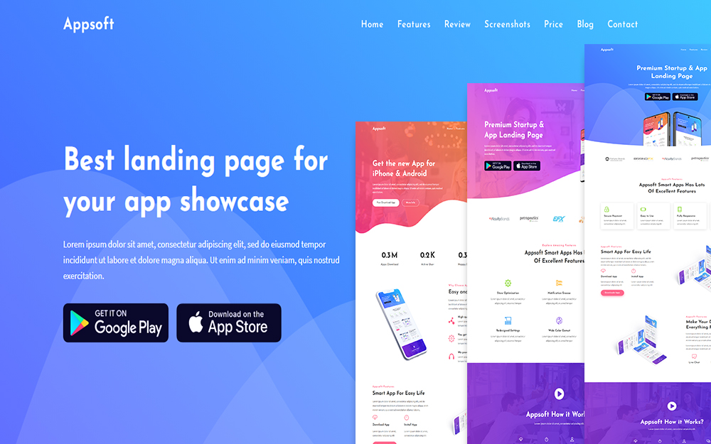 Appsoft - App Landing Page Template