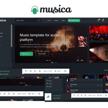 Music Record Responsive Website Templates 178303