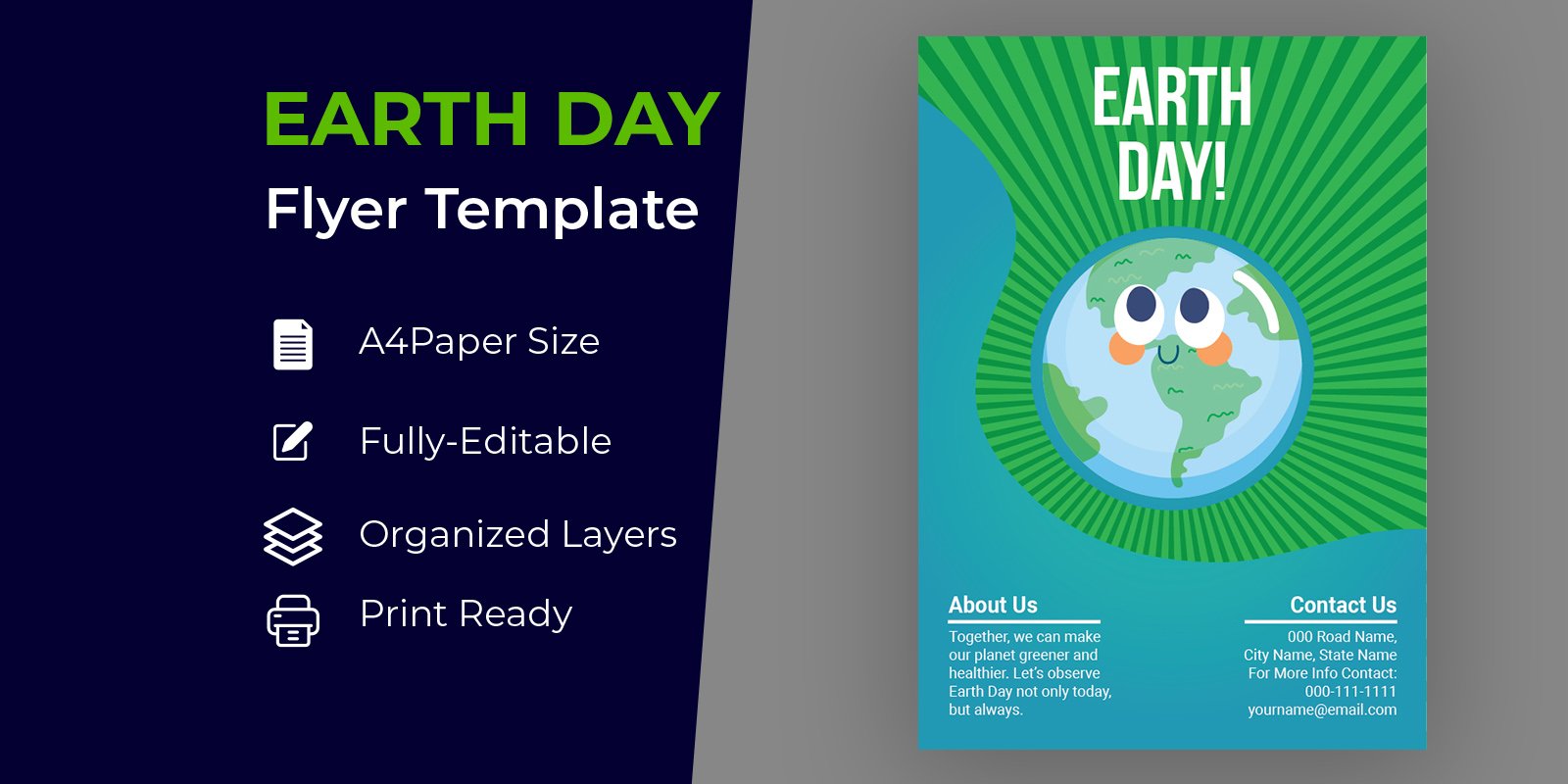 International Earth Day Flyer Design Corporate identity template