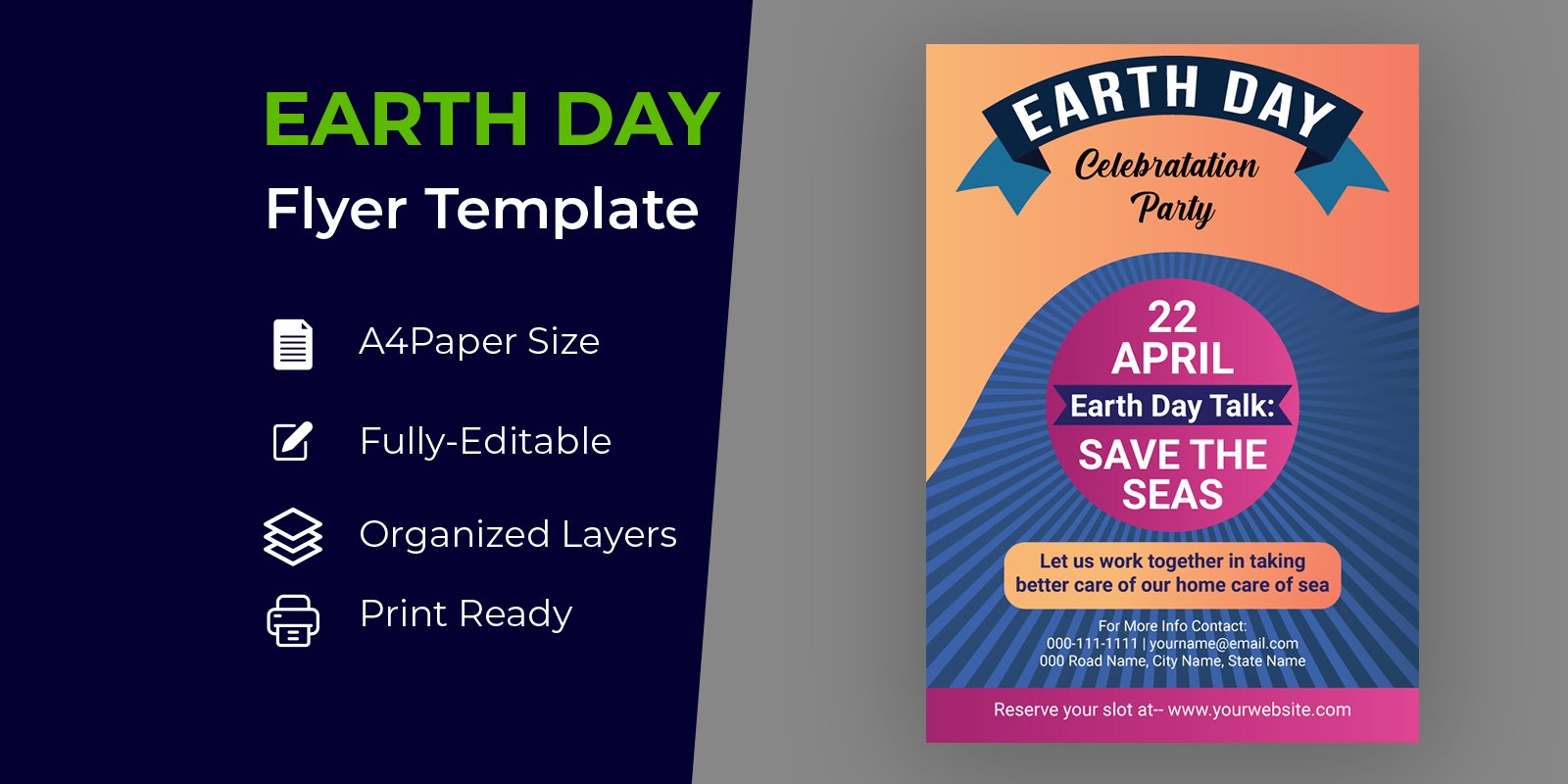 Earth Day Flyer Design Corporate identity template